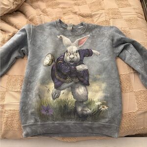 Gray Rabbit Graphic Sweater